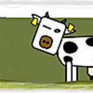 Zeichnung Kuh auf grünem Grund